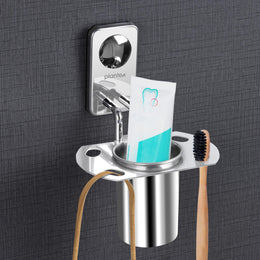 Plantex Metro Platinum Stainless Steel Tooth Brush Holder/Tumbler Holder/Bathroom Accessories
