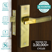 Plantex Heavy Duty Door Lock ÃƒÂ¢Ã¢â€šÂ¬Ã¢â‚¬Å“ Bathroom Door Lock/Mortise 8inch Keyless Plate Handle Set for Home/Bathroom/Store Room/Balcony/Office with Baby Latch (8114, Brass Antique & PVD Gold)