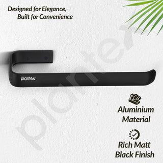 Plantex Aluminium Towel Ring for Bathroom/9 Inch Towel Holder/Towel Hanger for Wash-Basin/Bathroom Accessories - Pack of 1 (1512, Black)