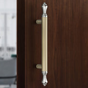 Plantex Premium Main Door Handle/14 Inch Door Handle/Pull-Push Door Handle for Glass/Wooden Door- Pack of 1 (Satin White-Chrome Finish) - 3 Years Warranty