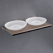 Plantex Stainless Steel Frosted Glass Double Soap Holder for Bathroom/Wall Mounted Soap Holder/Soap Stand/Bathroom Accessories - (Rose Gold-Matt)