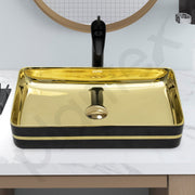 Plantex Table Top Wash Basin For Bathroom/Designer Ceramic Basin/Countertop Vessel Sink Basin - Indo-European Collection (24 x 14 x 5 Inch)