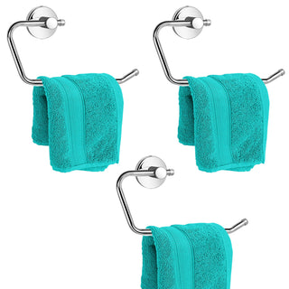 Plantex Stainless Steel Towel Ring for Bathroom/Wash Basin/Napkin-Towel Hanger/Bathroom Accessories - (Chrome) - Pack of 3