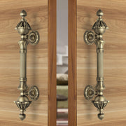 Plantex 13 Inch Main Door Handle/Antique Pull-Push Handle for Main Door/3 Years Warranty Pack of 2 (S-136-Brass)