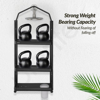 Plantex Shower Rack/Self Adhesive Shower Caddy for Bathroom Hanging/3 Layer Shower Shelf for Bathroom with Soap Dish Holder,Toothbrush Holder (1520, Black)