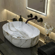Plantex Oval Ceramic Wash Basin/Tabletop Basin for Bathroom/Washbasin Sink for Home/Office (Glossy White - 21 x 14 x 6 Inch)