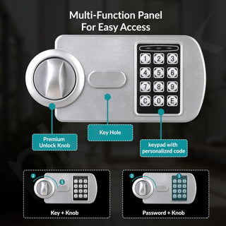 Plantex 56 Litre Safe Locker for Home/Hotel Safe Tijori Box/Electronic Safety Locker with Master & User Dual Code Access with Emergency Key/2 Years Warranty By Plantex (Black)