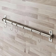 Plantex Anti Rust 304 Grade Stainless Steel Hook Hanger Rail/Clothes Hanger for Wall/Hook Rail for Bathroom and Kitchen (Silver)