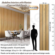 Plantex PVC Panel for Wall 10 Feet/3D Wall Panel Louvers Panel for Interior DÃ©cor/Fluted PVC Panels for Walls/Home & Office Use/Pack of 10 Covers 100 Sq. Ft (Golden Oak - 2G)