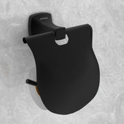 Plantex Paper Holder for Bathroom/Space Aluminium Toilet Paper Holder/Tissue Paper Roll Holder/Bathroom Accessories - Pack of 1 (Black)