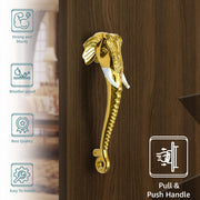 Plantex Heavy Duty Elephant Shape Handle for Main Door/Pull Push 11-Inches Main Door Handle for Home Decor/3 Years Warranty Pack of 1 (Golden Finish)