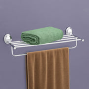 Plantex 304 Grade Stainless Steel Towel Rack for Bathroom/Towel Stand/Hanger/Bathroom Accessories - Cubic (18 inch-Chrome)