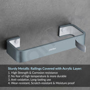Plantex Aluminium and Acrylic Towel Hanger for wash basin/Single Towel Rod for Bathroom/Hand Towel Hanger/Bathroom Accessories (Grey and Milky White) 9 Inch