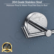 Plantex 304 Grade Stainless Steel Bathroom Hooks for Hanging Towel and Clothes in Bathroom/Washroom - Oreo (Chrome)