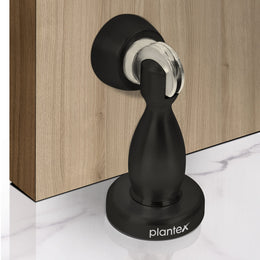 Plantex Door Magnet Stopper/Door Stopper with Door Magnetic/Door Stopper for Main Door/360 Degree Magnet Door - (4 Inch,Black)