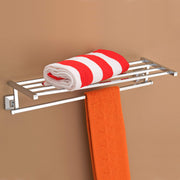 Plantex Stainless Steel 304 Grade Towel Rack with Stainless Steel 304 Grade Squaro Bathroom Accessories Set 5pcs (Towel Rod/Napkin Ring/Tumbler Holder/Soap Dish/Robe Hook)