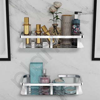 Plantex 304 Grade Stainless Steel Shelf for Bathroom/Storage Shelf for Kitchen – Bathroom Accessories – Pack of 2 (12x5 Inch, Chrome)