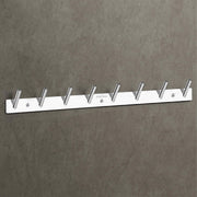 Plantex Wall Hooks for Hanging Cloth/Stainless Steel Towel Hangers/Bathroom Robe Hooks/Door Hangers/Round Wall Hook/Hook Rail for Hanging Keys - 8 Hooks (Pack of 1, Chrome)