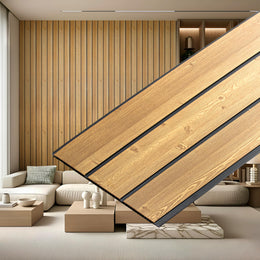 Plantex PVC Panel for Wall 10 Feet/3D Wall Panel Louvers Panel for Interior Décor/Fluted PVC Panels for Walls/Home & Office Use/Pack of 10 Covers 100 Sq. Ft (Golden Oak - 2G)