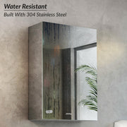 Plantex Premium Bathroom Cabinet with Mirror/ 304 Stainless Steel Bathroom Shelf for Wall with Mirror/Bathroom Organiser with Mirror/Bathroom Accessories (12x18 Inch-Chrome)