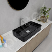 Plantex Ceramic Countertop Basin/Tabletop Washbasin/Bathroom Basin Sink/Marble Washbasin for Kitchen (White Veins, 24 x 13 x 5 Inch)