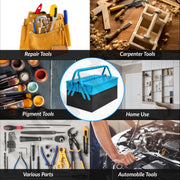 Plantex Metal Tool Box for Home Use/3 Cabinet Empty Tool Kit Box/Tools Box/Tool Organizer for Essential Tools With Large Capacity & Strong Handle - (Blue & Black)