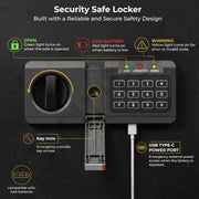 Plantex Safe Locker for Home/56 Litre Hotel Safe Tijori Box/Digital Locker/Electronic Safety Locker with Master & User Dual Code Access with Emergency Key/2 Years Warranty By Plantex (Black)