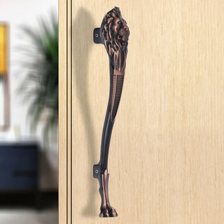 Plantex Heavy Duty Door Handle/Door & Home Decor/15-inches Lion Shape Main Door Handle/Door Pull Push Handle - Pack of 1 ( 283-Copper Antique Finish)
