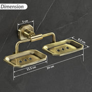 Plantex 304 Grade Stainless Steel Soap Holder for Bathroom/Double Soap Dish/Soap Stand for Kitchen Sink/Bathroom Accessories- Nipron (Brass Antique)