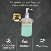 Plantex 304 Grade Stainless Steel Soap Dispenser for Bathroom/Liquid Dispenser for Kitchen/Shampoo Dispenser/Bathroom Accessories - Nipron (Brass Antique)