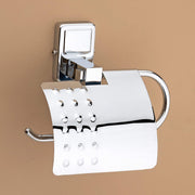 Plantex 304 Grade Stainless Steel Washroom Set of 2 - Toilet Paper Holder/Stand/Liquid Soap Dispenser - Darcy (Chrome)