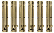 Plantex Stainless Steel 8 inch Tower Bolt/Tower Bolt for Home,Offices Doors and Windows/Tower Bolt for Main Door/Door Latch/Kundi/Chitakini/Door Latch for Windows (Brass Antique, Pack of 6)