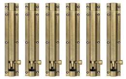 Plantex Stainless Steel 8 inch Tower Bolt/Tower Bolt for Home,Offices Doors and Windows/Tower Bolt for Main Door/Door Latch/Kundi/Chitakini/Door Latch for Windows (Brass Antique, Pack of 6)