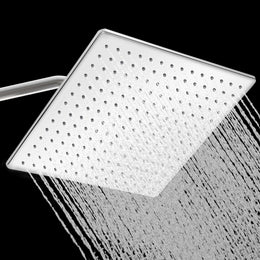 Plantex Stainless Steel Shower head for Bathroom 12 x 12 inch with Water Saving Techonology/Rain Flow Overhead Shower without Arm/Bathroom Showers - (Elegance-Chrome)