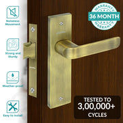 Plantex Heavy Duty Door Lock ÃƒÂ¢Ã¢â€šÂ¬Ã¢â‚¬Å“ Bathroom Door Lock/Mortise 8inch Keyless Plate Handle Set for Home/Bathroom/Store Room/Balcony/Office with Baby Latch (8110, Brass Antique)
