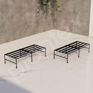 Plantex Heavy Duty GI Metal Plant Stand for Indoor/Outdoor uses in Balcony, Kitchen, Living room & Office Desks – Décor for Home - Pack of 2 (APS-335, Black)