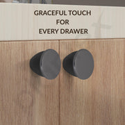 Plantex Knobs for Drawer/Drawer Knobs/Knobs for Cabinets/Pull-Push Knobs for Kitchen/Bedroom Drawer - Pack of 3 (Satin Black & Black)