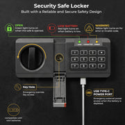 Plantex 34 Ltr. Safe Locker For Home/Digital Locker/Electronic Safety Locker with Master & User Dual Code Access with Emergency Key/2 Years Warranty By Plantex (Black)