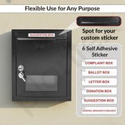 Plantex All in One Multipurpose Letter Box/Suggestion Box for Office/Post Box for Home gate/Donation Box/Complaint Box/with Lock -Wall Mount - Pack of 15 (Black)