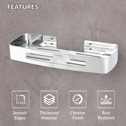 Plantex Bathroom Shelf for Wall/Stainless Steel Wall Mounted Shelf/Kitchen/Living Room/Bathroom Organiser with Drill (Chrome, 12x5 inches)