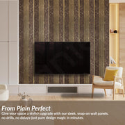 Plantex Louvers Panel for Wall/8 Feet Wall Panels/3D Charcoal Panel for Interior Walls Décor - Pack of 3 Covers - 24 Sq. Ft, Size-1 Feet x 8 Feet (YD-1201)