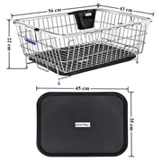 Plantex Stainless Steel Drying Rack -Vessel,Dish,Utensil Drainer Basket/Dish Drying Rack with Drainer/Plate Stand/Basket for Utensils (Size-56x43x23cm)