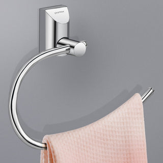 Plantex Smero Pure Brass Oval Shape Napkin Holder/Ring/Hand Napkin Holder for Wash Basin/Bathroom Accessories - Superb(Chrome)