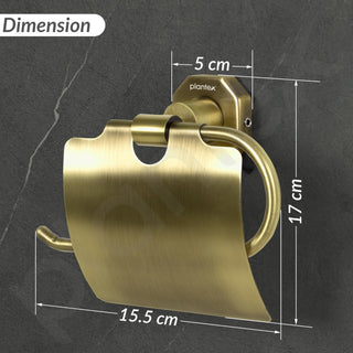 Plantex 304 Grade Stainless Steel Toilet Paper Holder for Bathroom/Toilet Paper Roll Stand/Tissue Holder/Bathroom Accessories - Nipron (Brass Antique)