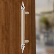 Plantex Heavy Duty Main Door Handle - 14 Inch Pull Push Handle - Satin White & Chrome Finish - Pack of 1 - 3 Years Warranty