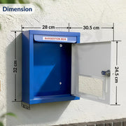 Plantex All in One Multipurpose Letter Box/Suggestion Box for Office/Post Box for Home gate/Donation Box/Complaint Box/with Lock -Wall Mount - Pack of 15 (Blue & Ivory)