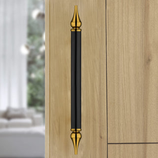Plantex Main Door Handle/Door & Home Decore/14 Inch Main Door Handle/Pull-Push Handle - Pack of 1 (Black and Gold)