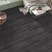 Plantex SPC Tiles for Floors/Interlocking Sound Insulated Floor Tiles/Click N Lock Wooden Flooring for Livingroom/Kitchen - 23 Square Feet/10 Tiles,Obsidian Noir-DIY Installation(Water&Fire Resistant)