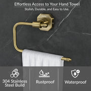 Plantex 304 Grade Stainless Steel Napkin Holder/Towel Hanger/Napkin Ring for Wash Basin/Towel Holder for Kitchen/Bathroom Accessories - Nipron (Brass Antique)