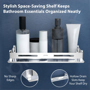 Plantex Bathroom Shelf Rack/Bathroom Organiser/Wall Mounted Stainless Steel Bathroom Shelf with Railings/Wall Shelf for Bathroom/Kitchen/Living - (12 x 5 Inches)